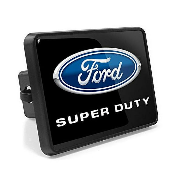 Ford Super Duty upto 2016 UV Graphic Black Metal Face-Plate on ABS Plastic 2 inch Tow Hitch Cover