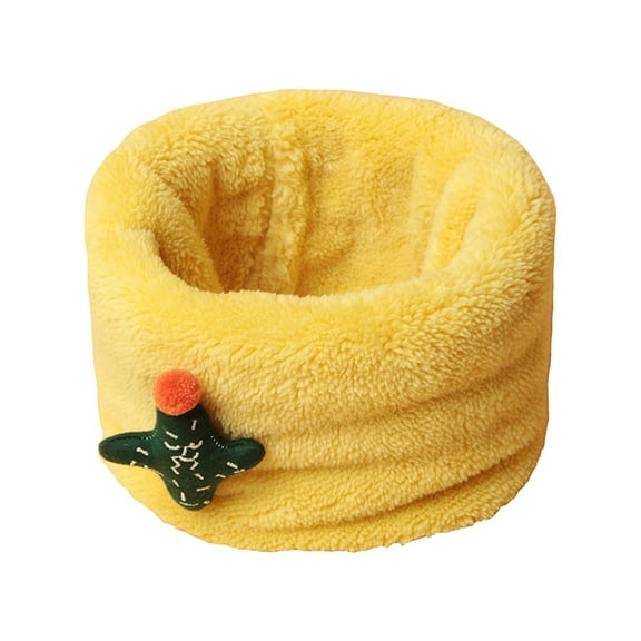 Povozer Christmas Children Winter Warm Scarf Boys Girls kids Baby Knitted Collar Neck Scarves Christmas Gifts(Yellow,A)