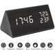 thumbnail image 2 of Reloj despertador digital, con pantalla electrónica LED de madera, 3 ajustes de alarma, detección de humedad y temperatura, relojes eléctricos de madera para dormitorios, mesitas de noche, 2 of 8