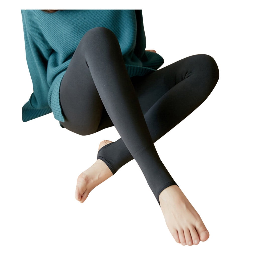 Winter Outdoor Fleece Leggings Women's Flawless Fake Leg Translucent Warm Fleece Lined Tights Thermal Winter Tights 