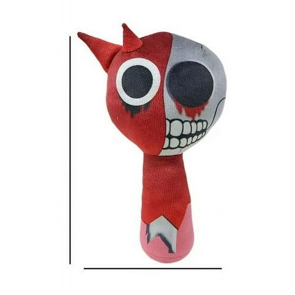Jouets en Peluche Sprunki Liés au Jeu Monstre Rouge et Gris