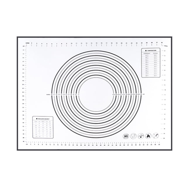 Silicone Making Baking Mat BBQ Mat with Clear Scale Design Washable Rotatable for Home Kitchen