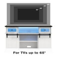 thumbnail image 2 of TV Stand for 65 TV with LED Lights, Modern Farmhouse Wood Entertainment Center with Sliding Barn Door for Living Room, White, 2 of 8