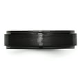 thumbnail image 3 of Black Ceramic Ridged Edge 6mm Brushed and Polished Band, 3 of 5