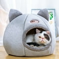 thumbnail image 3 of Nid pour Chat Design Tête de Chat Tissu Antidérapant Grotte pour Chat d'Extérieur, 3 of 10