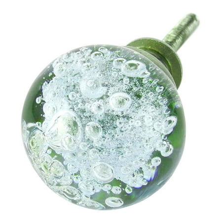 Arctic Blue Bubble Glass Cabinet Knobs Kitchen Drawer Pulls Set
