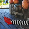 thumbnail image 6 of Life Size Witch Legs Halloween Decor - 14.96" Outdoor Yard Stakes with Red Shoes and Striped Stockings - Funny Wicked Witch Legs Prop for Graveyard Lawn Patio Indoor Outdoor Party Decorations, 6 of 6