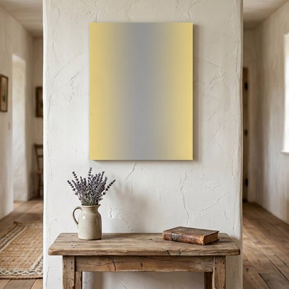Ships Next Day Canvas Wall Art 16"x24", Yellow Gray Ombre Wood Framed Canvas Print Painting, Modern Gradient Abstract Art Ready to Hang Picture Wall Decor for Home Bedroom Living Room Dining