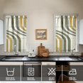 thumbnail image 2 of Modern Abstract Geometric Lines Boho Kitchen Curtains - Vintage Tier Cafe Curtains for Bathroom Living RV Rod Pocket Window Drapes 36 Inch 2 Panels Set 28"x36" Window Treatment Tiers, 2 of 4