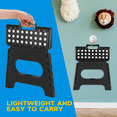 thumbnail image 5 of Home Folding Step Stool - Foot Stool with 11 Inch Height - Holds Up to 300 lbs - Lightweight Plastic Foldable Step Stool for Kitchen, Bathroom & Living Room, Black, 5 of 7