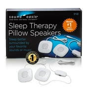 Sound Oasis Pillow Speakers, 2 UltraThin Stereo Speakers, Volume Control, Surround Sound for Music, Sleep, Tinnitus Masking, Connect to External Sound Source with 1/8" 3.5mm Headphone Jack Plug