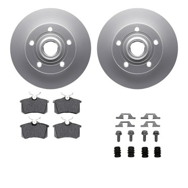 Dynamic Friction Company Rear Geospec Brake Rotors with 5000 Euro Ceramic Brake Pads includes Hardware 4612-73002