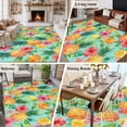 thumbnail image 6 of Pineapple Lemon Washable Living Room Rugs 5'x7', Watercolor Summer Fruits Floral Teal Low Pile Throw Large Area Rugs Non-Slip Sturdy Edge Binding Carpet for Dining Room Bedside Kitchen, 6 of 9