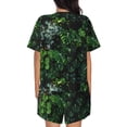 thumbnail image 3 of Picia Lush Foliage Green Plant Pajamas Sets for Women Soft Short-Sleeved Pjs with Lounge Shorts Two Piece Sleepwear-3X-Large, 3 of 9