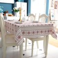 thumbnail image 2 of Adornos de decoración navideña, mantel con estampado de copos de nieve rojos, decoración para mesa de comedor, accesorios de diseño de escena del hogar, 2 of 5
