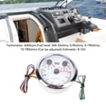 thumbnail image 4 of BIMZUC 85mm 3-in-1 Marine Speedometer Fuel Level Gauge 8-16V Voltmeter 7000 RPM Tachometer with 7 Color Auto-Cycling Backlight for Truck Car Boat RV, White Face Silver, 4 of 9