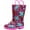Pink Flowers, variant on NORTY Kids' Boys Girls Waterproof PVC Rain Boots Easy-On Handles Fun Colors & Prints