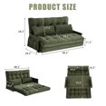 thumbnail image 6 of Convertible 5-Position Foldable Lazy Sofa Sleeper Bed with Armrest,Adjustable Floor Sofa Couch with 2 Pillows,Fold Out Floor Couch,Green, 6 of 7