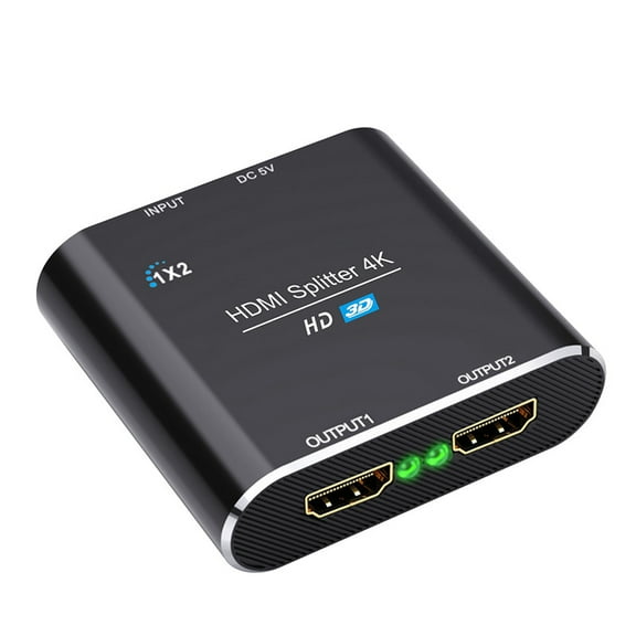 HDMI Splitter 1 in 2 Out 4K with Audio Synchronization, 4K@60Hz HDMI Splitter for Dual Monitors Mirror Display Laptop for MacBook PC Desktop, Dual HDMI Adapter for 2 Monitor Displays Multi-Screen