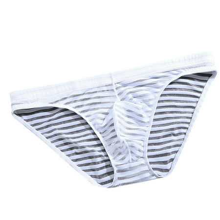 

YWDJ Silk Pajamas for Women Men Underwear Striped Underwear Underwear Seamless Panties Underwear Ice Silk White M