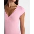 thumbnail image 4 of No Boundaries Surplice Top with Cap Sleeves, Women’s XXS-XXL, 4 of 5