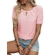 thumbnail image 2 of Blusas Casuales de Verano para Mujer, con Bordados Huecos, de Corta, Color Rosa, Talla XXL., 2 of 10