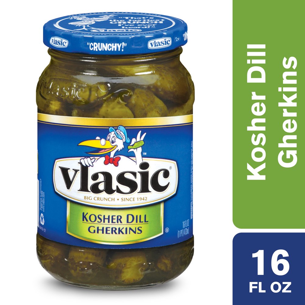 Vlasic Kosher Dill Gherkins Pickles, Keto Friendly, 16 FL OZ Walmart