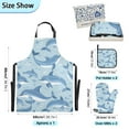 thumbnail image 3 of Dolphins in Sea 5 Pcs Kitchen Set Heat Resistant Oven Mitts and Non-Slip Pot Holders with Adjustable Cooking Apron, 3 of 6