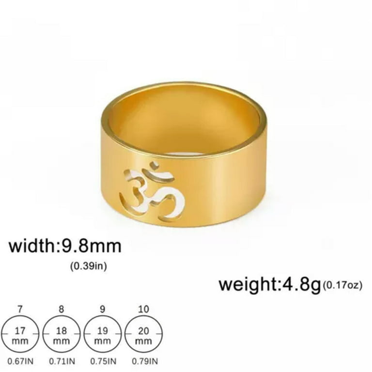 Yoga Om Symbol Rings Women Stainless Steel Finger Aum Ohm Om Hindu