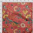 thumbnail image 4 of oneOone Viscose Chiffon Red Fabric Asian Chinese Flower Dress Material Fabric Print Fabric By The Yard 42 Inch Wide, 4 of 5