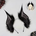 thumbnail image 2 of Vjnyvs Halloween Bat Ears Shape Headband Gothic Dark Wing Hair Hoop for Themed Party Events, 2 of 7