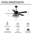 thumbnail image 4 of Oaks Aura 52" Reversible Crystal Ceiling Fan Remote 6-Speed DC Motor Ceiling Lighting, 4 of 8