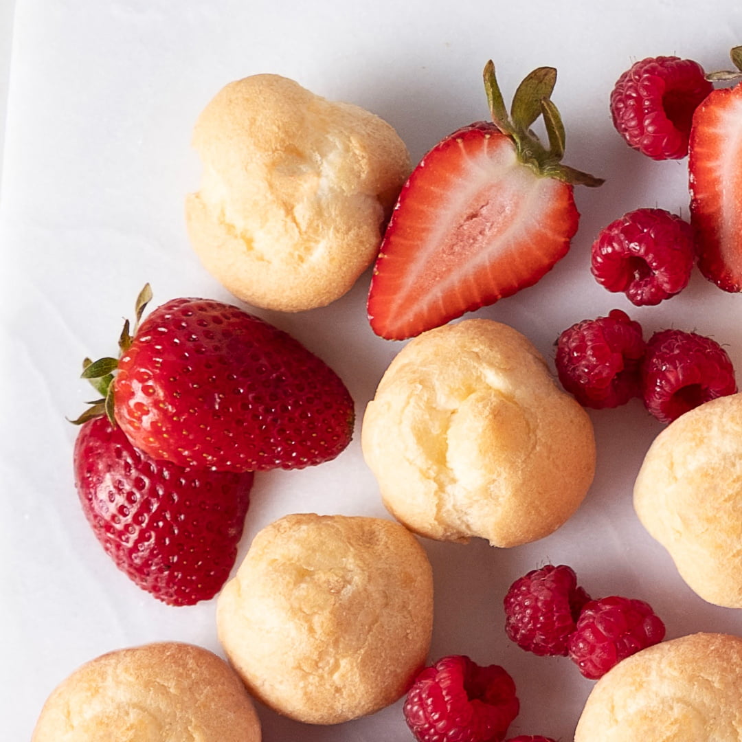 Poppies Mini Cream Puffs, Ready-to-Eat Pastry Filled with Rich Vanilla Dairy Cream, 17.6 oz (Frozen)