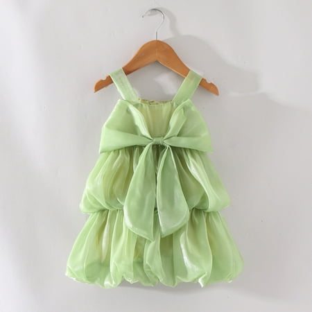 

Aayomet Baby Girl Clothes Toddler Girls Sleeveless Bowknot Solid Color Princess Dress Dance Party Dresses Clothes Green 3-4 Years