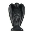 thumbnail image 3 of Estatua curativa del ángel guardián de bolsillo de obsidiana negra tallada de 2"., 3 of 3