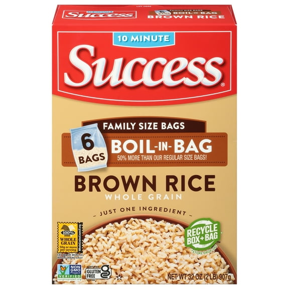 Pack Of 2 Success Boil-in-Bag Whole Grain Brown Rice - 6 ct (Packaging May Vary)