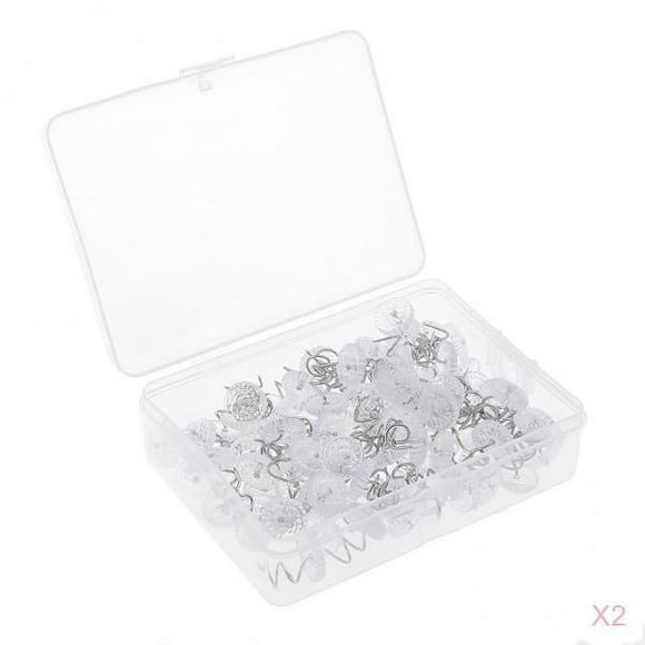 200Pcs Claro Twist Pins Cabezas Pin Con Caja De Plástico Para Tapicería