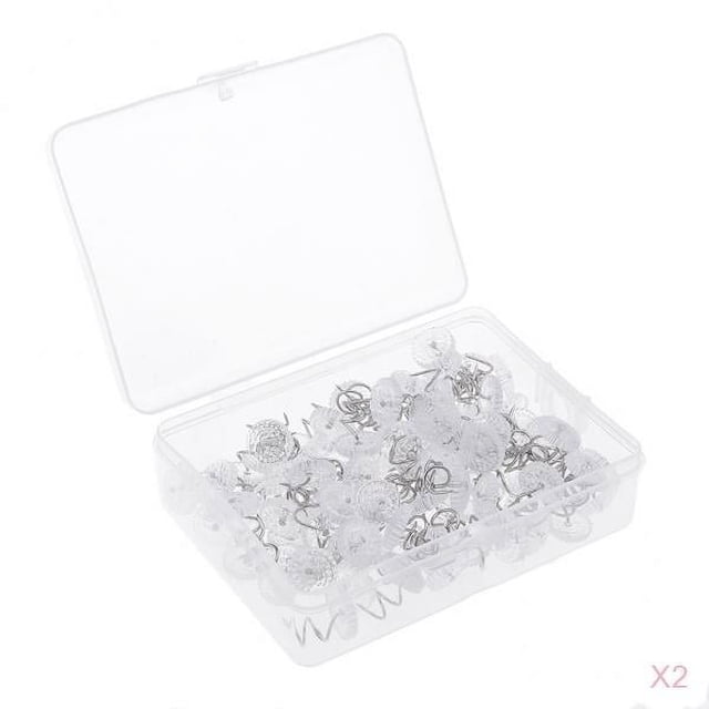 200Pcs Claro Twist Pins Cabezas Pin Con Caja De Plástico Para Tapicería