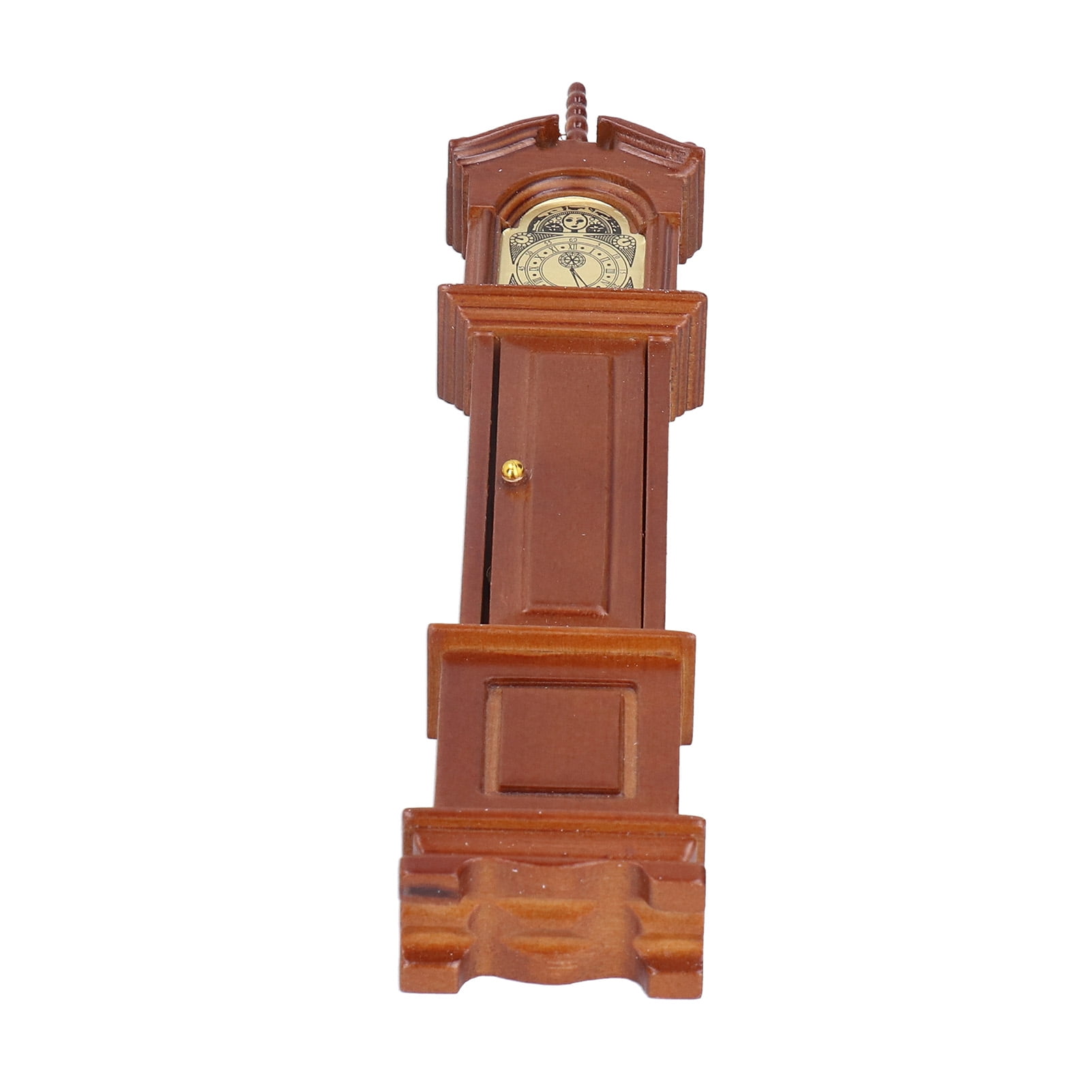 LHCER 1/12 Dollhouse Miniature Grandfather Clock Wooden Mini Model