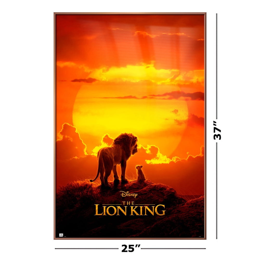 The Lion King 19 Framed Disney Movie Poster Teaser Version 2 Mufasa Simba Size 24 X 36 Shiny Copper Aluminum Frame Walmart Com