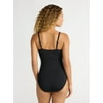 thumbnail image 3 of Time and Tru Women’s and Women's Plus Ruched One Piece Swimsuit, Sizes XS-2X, 3 of 5