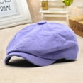thumbnail image 3 of UDIYO Newsboy Cap Solid Color Vintage Elastic Band Adjustable Peaked Cap for Daily Wear, 3 of 8