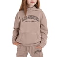 thumbnail image 3 of LRen Girls 2 Piece Outfits Sweatsuit Letter Print Pullover Hoodie Sweatshirt and Pants Sets Jogger Sweatpants Classroom Valentines Day Gifts for Her, 3 of 4