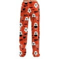 thumbnail image 4 of Halloween Womens Pajama Pants Loose Fit Wide Leg Trouser Pants Halloween Lounge Sleepwear Pj Bottoms, 4 of 7