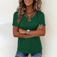 thumbnail image 5 of Edvintorg Womens Trendy Clothes Plus Size Lightweight Keyhole Neck Short Sleeve Cut Out Casual Shirts Women's Tops, Tees & Blouses Green M, 5 of 6