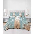 thumbnail image 2 of Quilts Twin Size Bedding Set, Coastal Octopus Lightweight Quilted Comforter, Summer Coral Ocean Vintage Wood Soft Reversible Bedspread Coverlet with Pillow Covers for All Season, 68" x 86", 2 of 7
