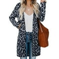 thumbnail image 6 of LoyisViDion Coat Women'S Open Front Leopard Cardigan Pockets Long Sleeve Lightweight Sweater Coat Gray 12(XL), 6 of 9