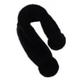 thumbnail image 2 of dianhelloya Cross Scarf Faux Rabbit Fur Fuzzy Thickened Pompoms Soft Cold Resistant Solid Color Autumn Winter Female Neck Warmer Collar Scarf for Outdoor Black, 2 of 8