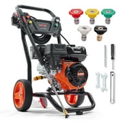 BENTISM 3400 PSI 2.6 GPM Gas Pressure Washer w/26 ft High Pressure Hose 5 Nozzles Gas Powered Washer
