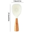 thumbnail image 3 of Silicone Rice Paddle with Wooden Handles: Non-Stick Rice Spoon, Mashed Potato Serving Spoon, Heat Resistant Cookware, Protects Surfaces with Gentle Head Design (Clear), 3 of 4